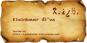 Kleinbauer Éva névjegykártya